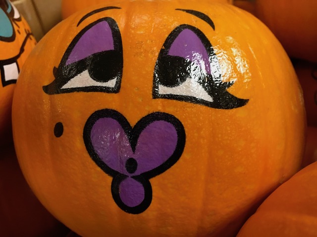 Decorated pumpkin at the store